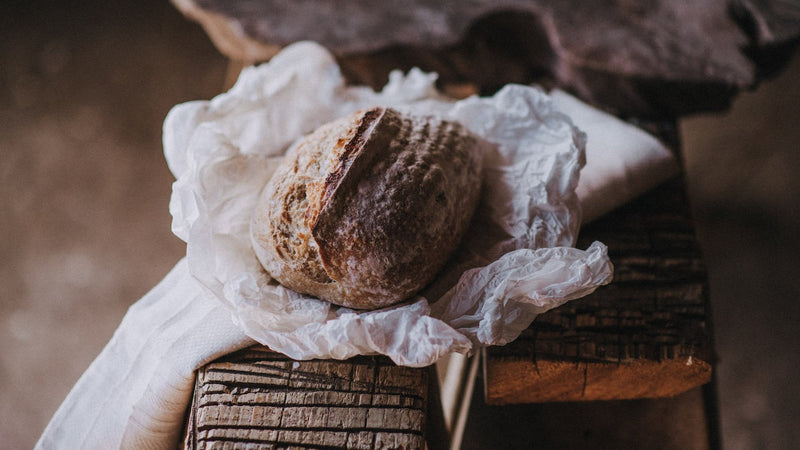 An organic, wild white sourdough loaf of bread made by Hobbs House Bakery.