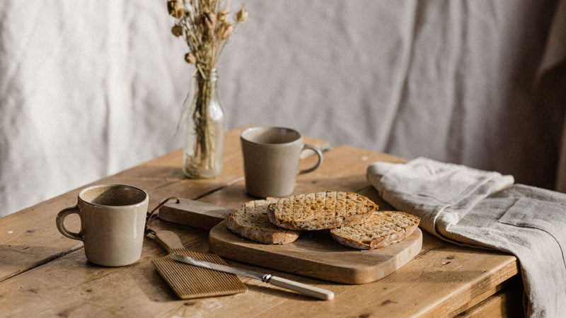 Slices of organic, wild white sourdough toasted bread.