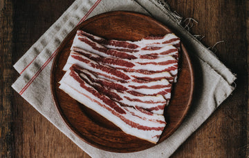 Raw Unsmoked Streaky Bacon Ready to Be Cooked, Delivered Frozen.
