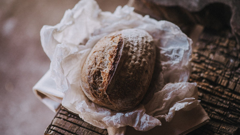 An organic, wild white sourdough loaf of bread made by Hobbs House Bakery.