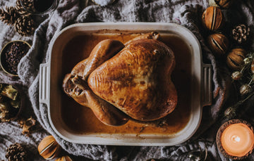 A cooked whole properly free range bronze turkey