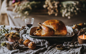 A cooked whole properly free range bronze turkey