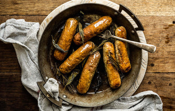 Pan Fried Natural Cumberland Sausage, Free From Additives and Made using Gluten Free Oats.